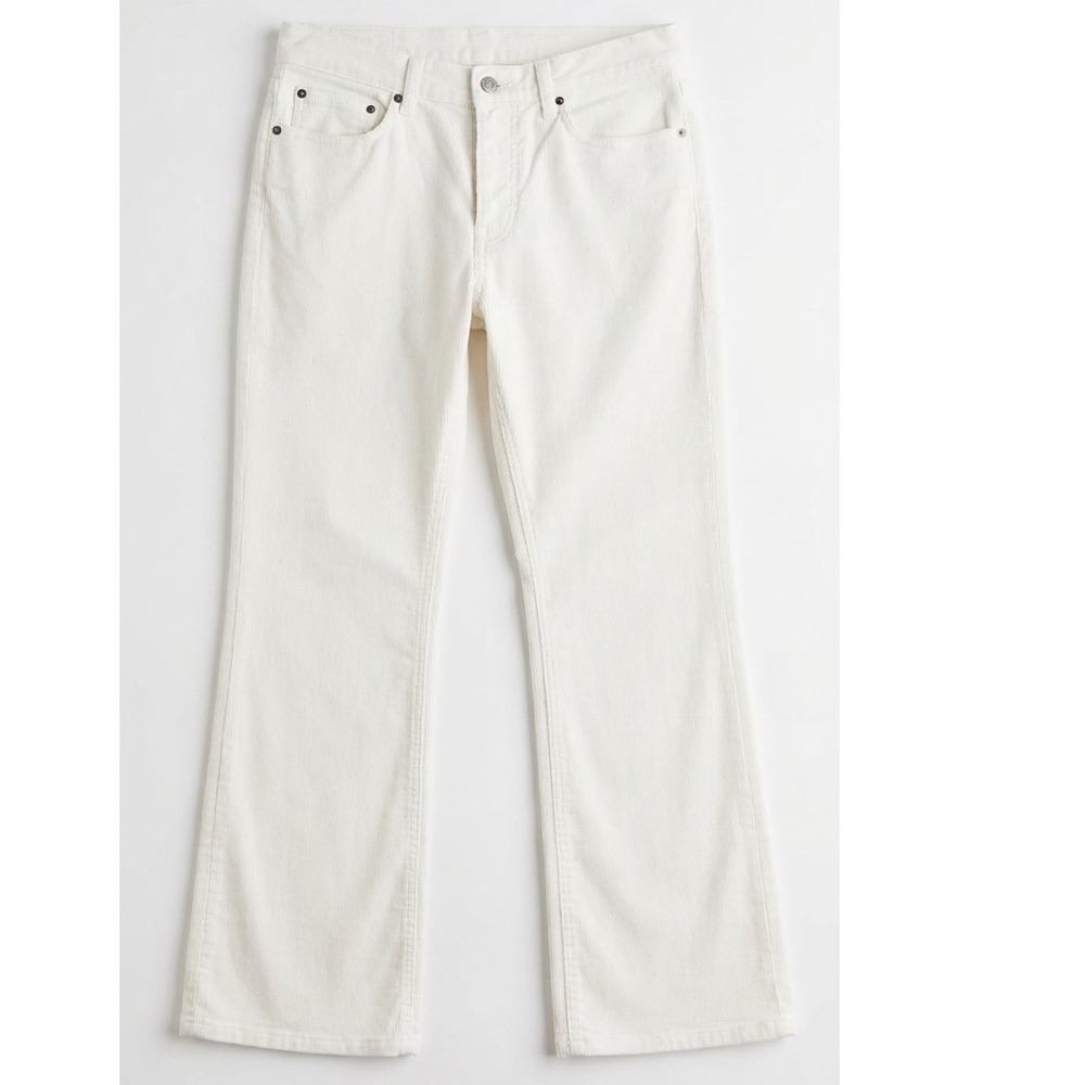 Polo Jeans Co Ralph Lauren White Corduroy Pants Women's Size 10 Flare Bootcut